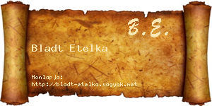 Bladt Etelka névjegykártya